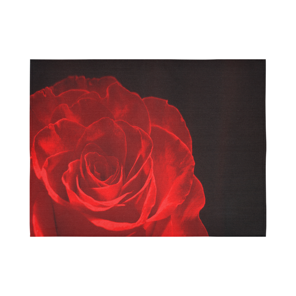 A Rose Red Cotton Linen Wall Tapestry 80"x 60"