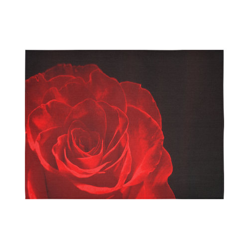 A Rose Red Cotton Linen Wall Tapestry 80"x 60"