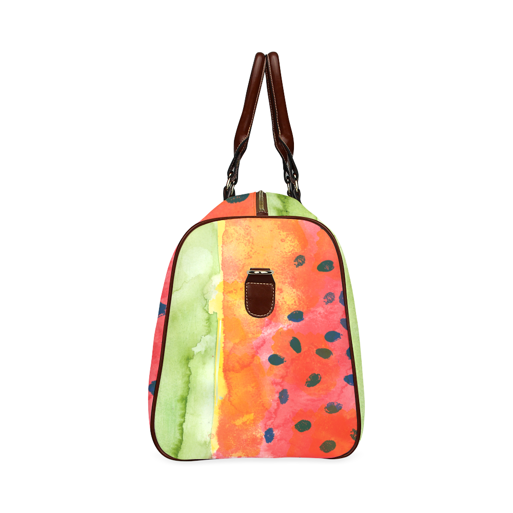 Abstract Watermelon Waterproof Travel Bag/Small (Model 1639)