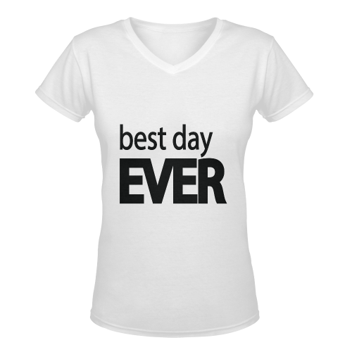 Best Day Ever Women's Deep V-neck T-shirt (Model T19)