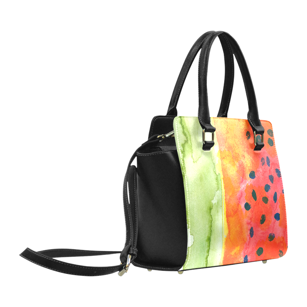 Abstract Watermelon Classic Shoulder Handbag (Model 1653)