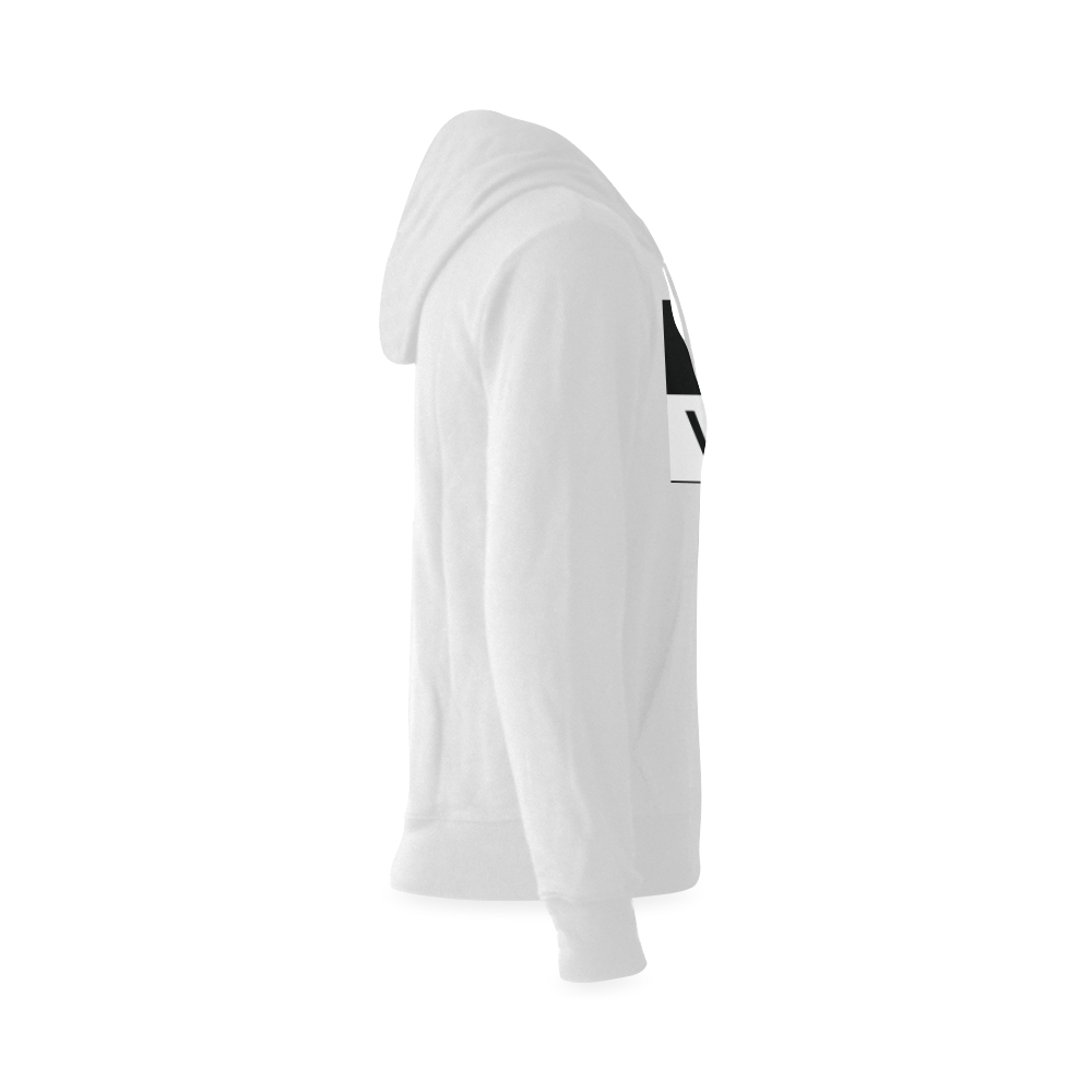 Vegan Black and White Oceanus Hoodie Sweatshirt (Model H03)
