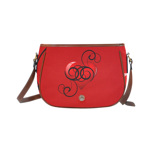 Elegant Flourish Hearts Saddle Bag/Small (Model 1649) Full Customization