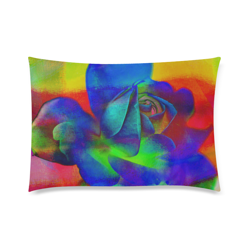 Psychedelic Rose Custom Zippered Pillow Case 20"x30" (one side)