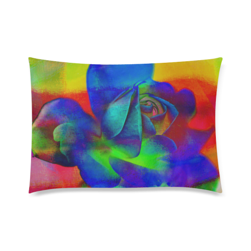 Psychedelic Rose Custom Zippered Pillow Case 20"x30" (one side)