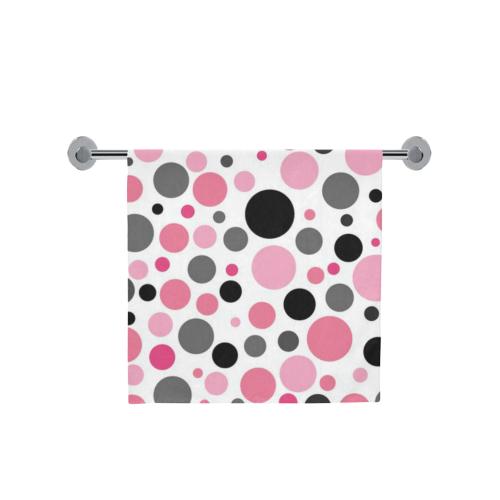 pink black and gray polka dot Bath Towel 30"x56"