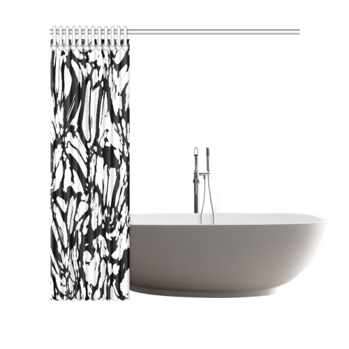 black and white abstract 2 Shower Curtain 69"x70"