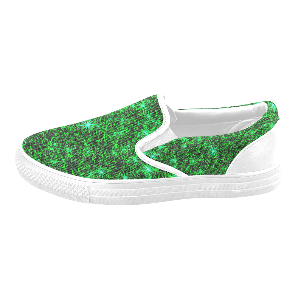 Sparkling Green - Jera Nour Men's Slip-on Canvas Shoes (Model 019)