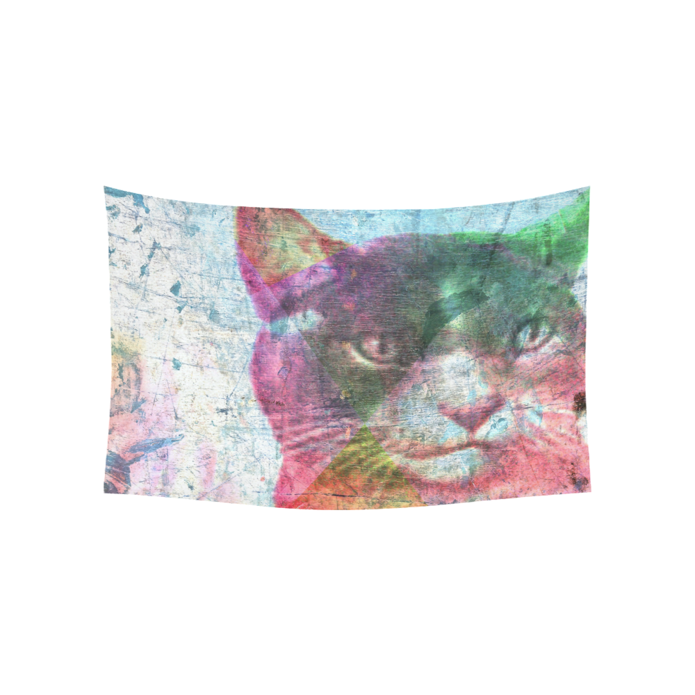 Cat Cotton Linen Wall Tapestry 60"x 40"