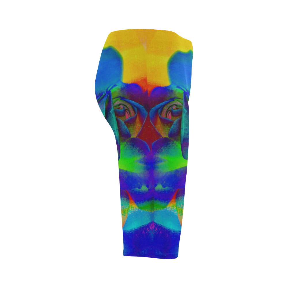Psychedelic Rose Hestia Cropped Leggings (Model L03)