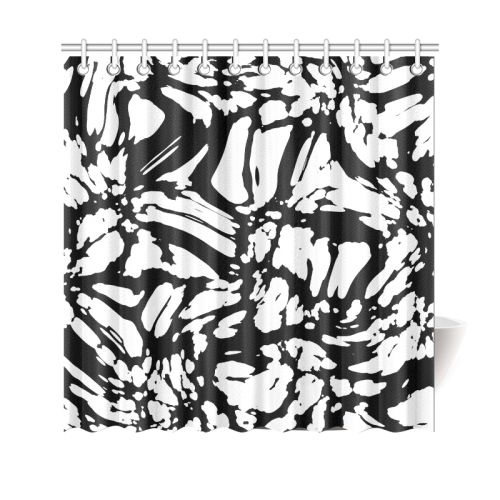 black and white abstract 2 Shower Curtain 69"x70"