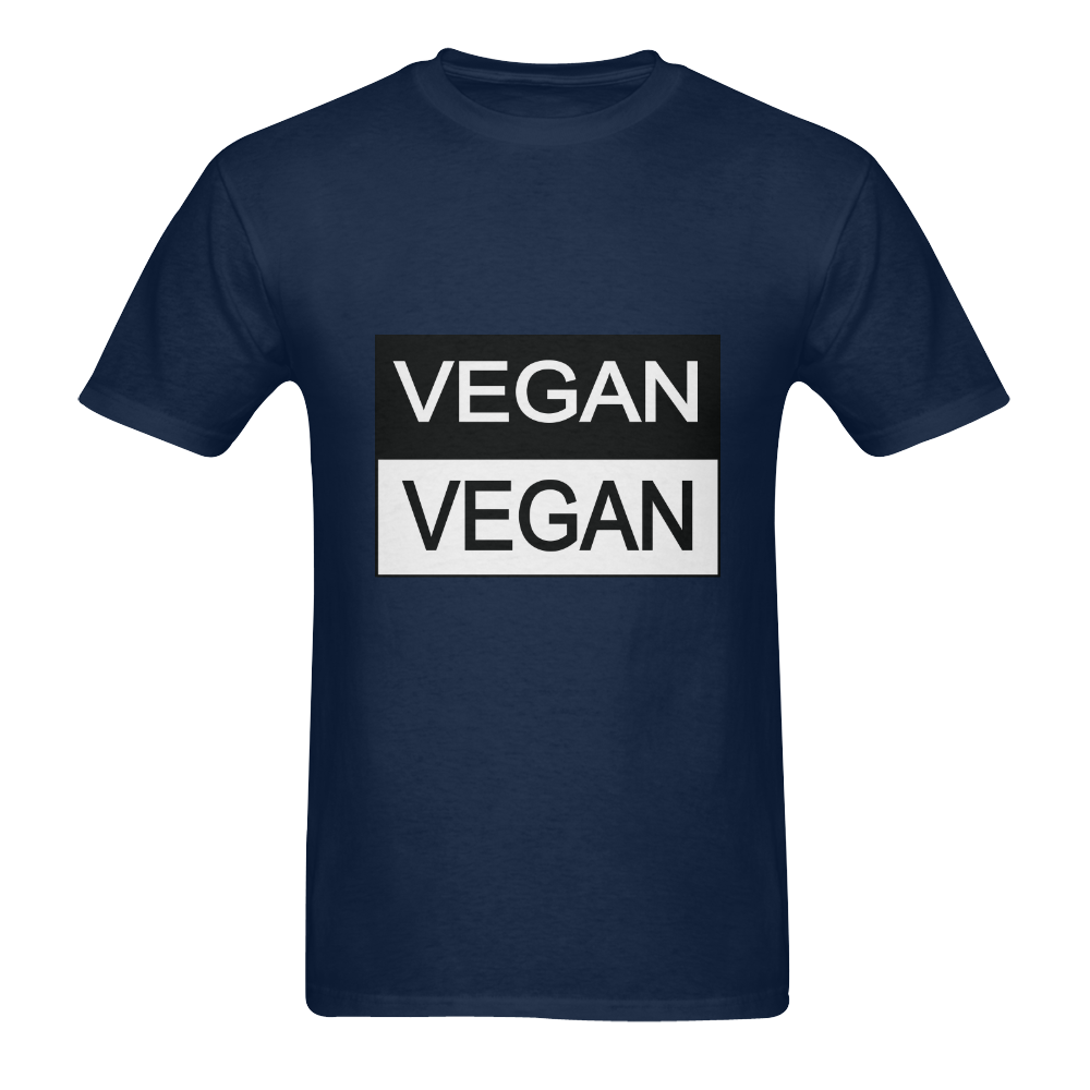 Vegan Black and White Men's T-Shirt in USA Size (Two Sides Printing)