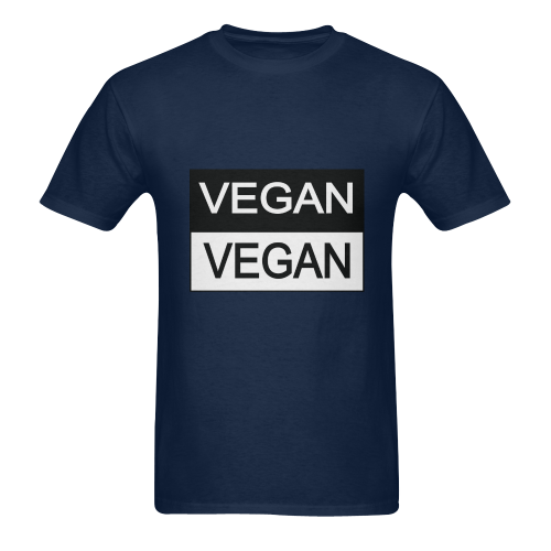 Vegan Black and White Men's T-Shirt in USA Size (Two Sides Printing)