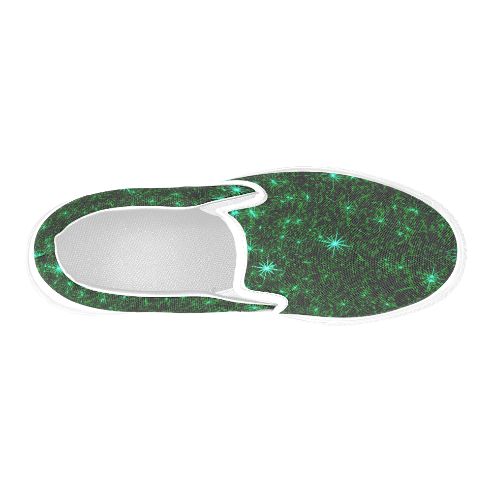 Sparkling Green - Jera Nour Men's Slip-on Canvas Shoes (Model 019)