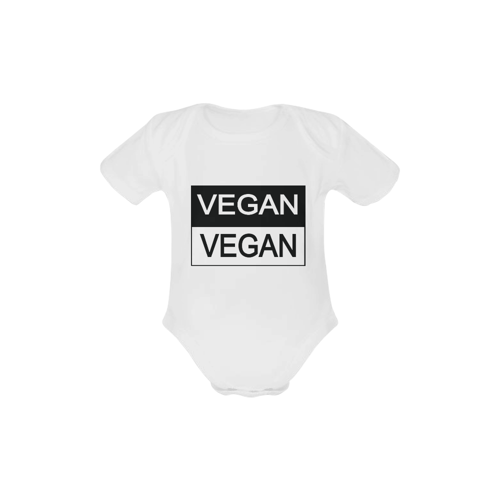 Vegan Black and White Baby Powder Organic Short Sleeve One Piece (Model T28)
