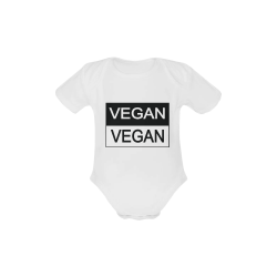 Vegan Black and White Baby Powder Organic Short Sleeve One Piece (Model T28)