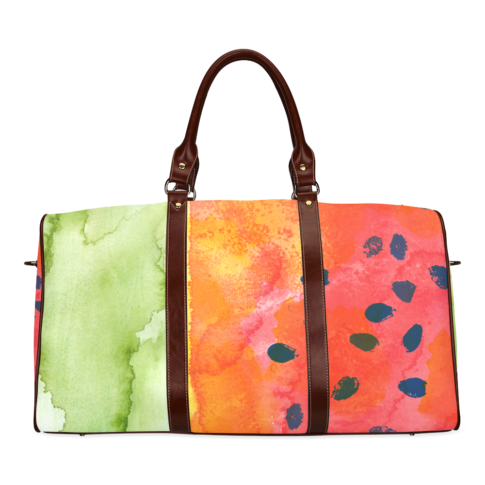 Abstract Watermelon Waterproof Travel Bag/Small (Model 1639)