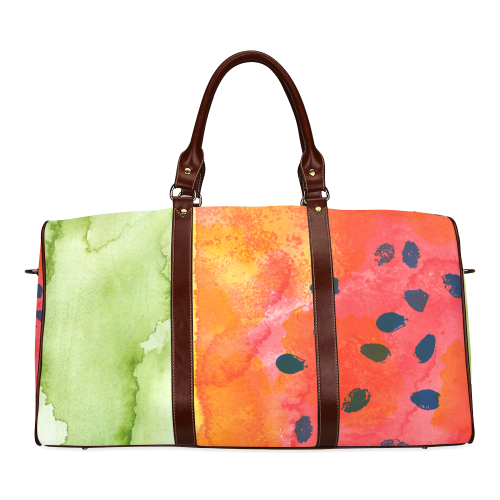Abstract Watermelon Waterproof Travel Bag/Small (Model 1639)
