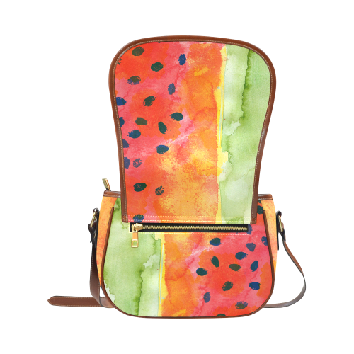 Abstract Watermelon Saddle Bag/Large (Model 1649)
