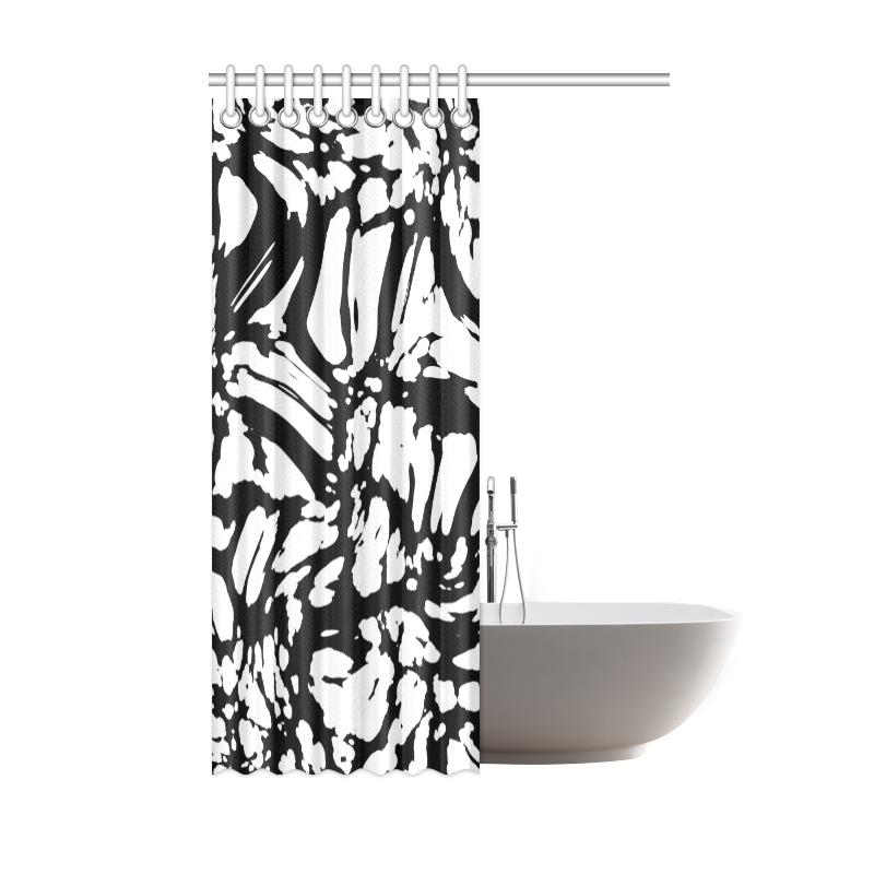 black and white abstract Shower Curtain 48"x72"