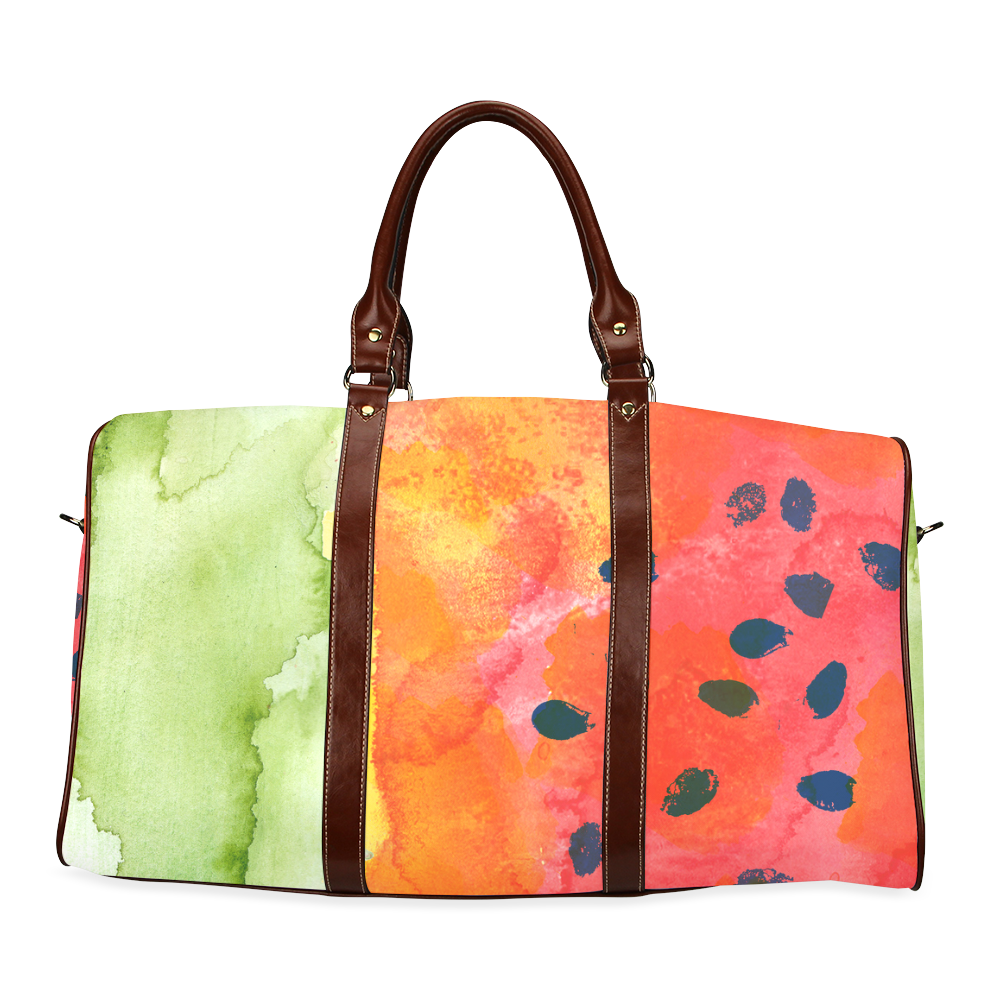 Abstract Watermelon Waterproof Travel Bag/Small (Model 1639)