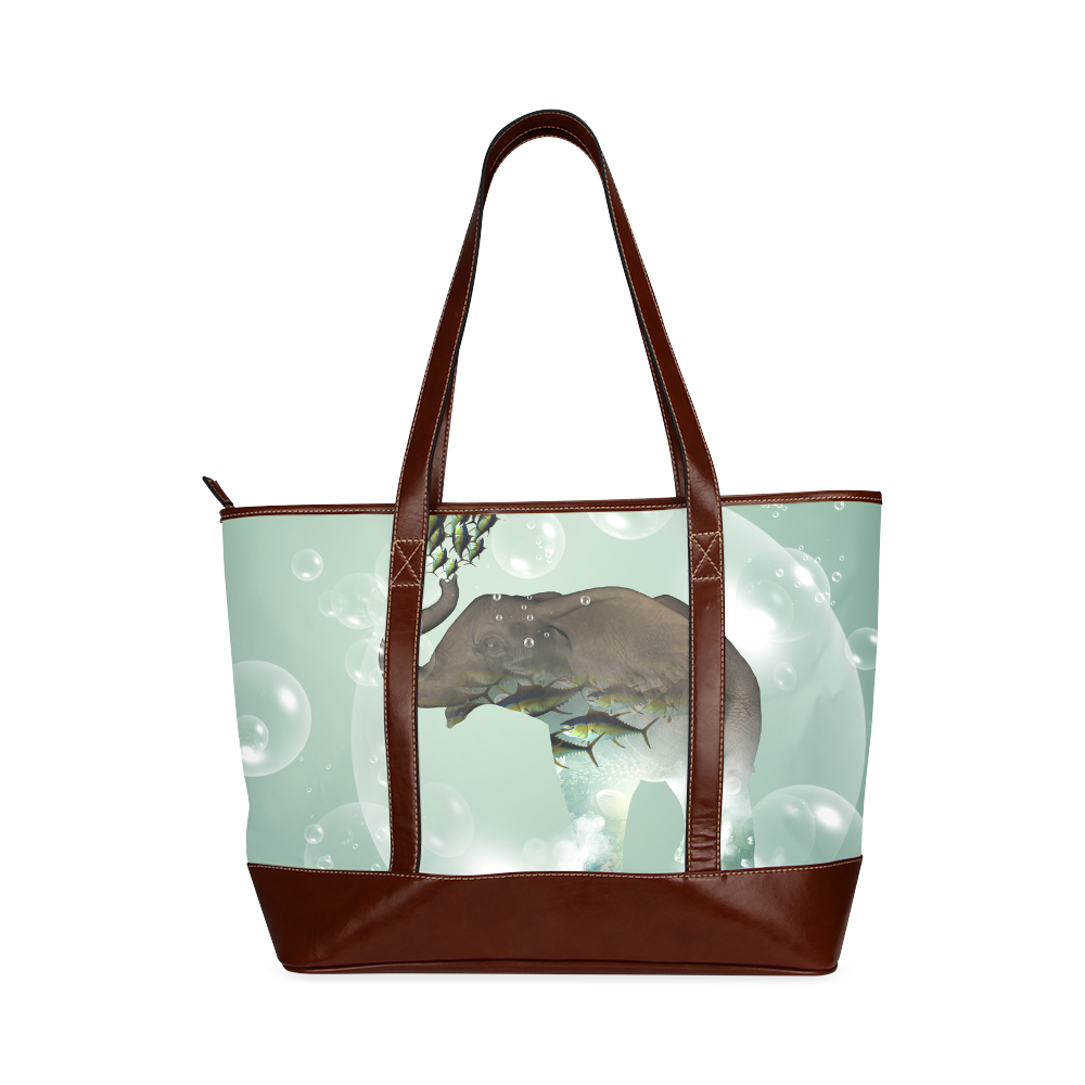 Elephant in a bubble with fish Tote Handbag (Model 1642)