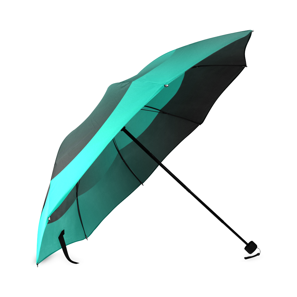 TUurquoise Circle Foldable Umbrella (Model U01)