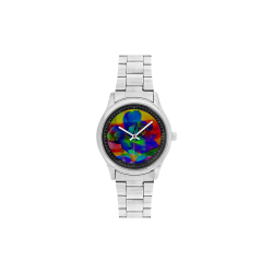 Psychedelic Rose Men's Stainless Steel Watch(Model 104)