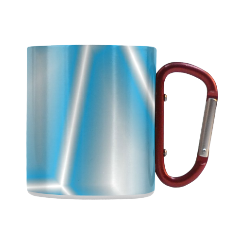 blue and white abstract Classic Insulated Mug(10.3OZ)