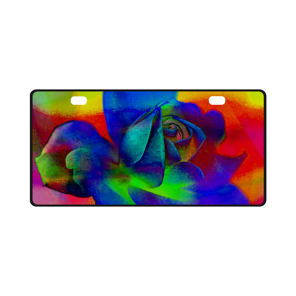 Psychedelic Rose License Plate