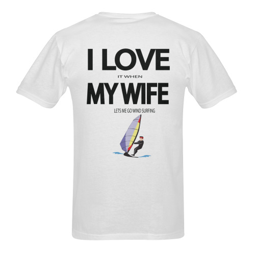 I Love it when my wife lets me go windsurfing Sunny Men's T- shirt (Model T06)