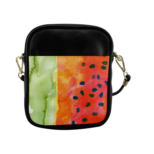 Abstract Watermelon Sling Bag (Model 1627)