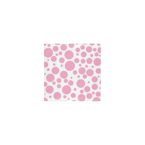 pink polka dot Square Towel 13“x13”