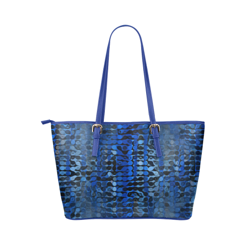 Blue Reflector Leather Tote Bag/Small (Model 1651)