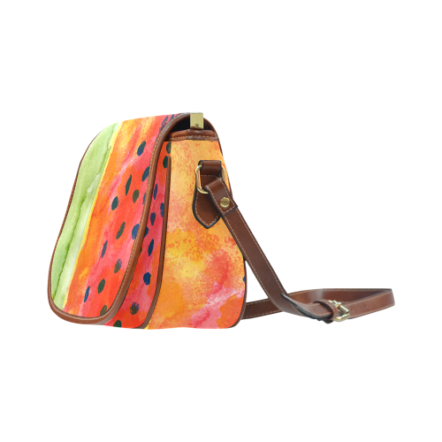 Abstract Watermelon Saddle Bag/Small (Model 1649) Full Customization