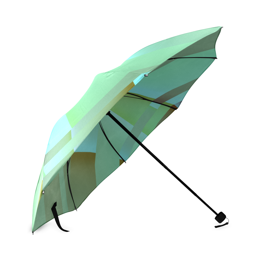 Geometric Abstract Pastel Green Foldable Umbrella (Model U01)