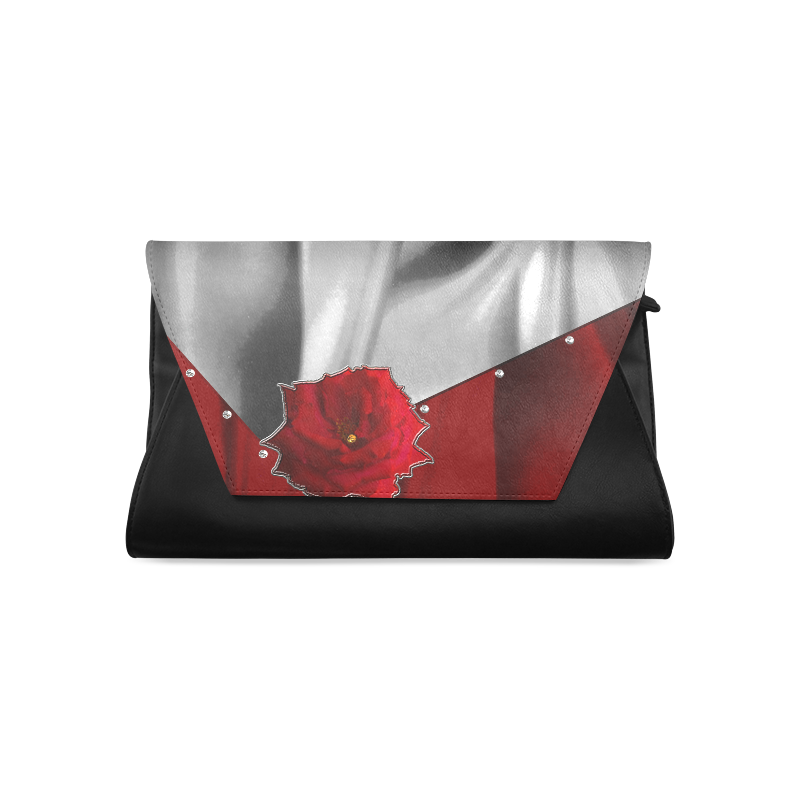 Two Tone Silk Rose Clutch Bag (Model 1630)