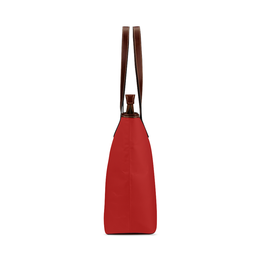 Black and Red Flourish Heart Shoulder Tote Bag (Model 1646)