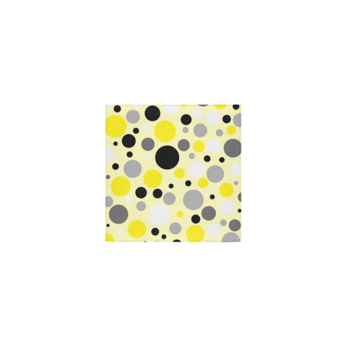 black gray and yellow polka dot Square Towel 13“x13”
