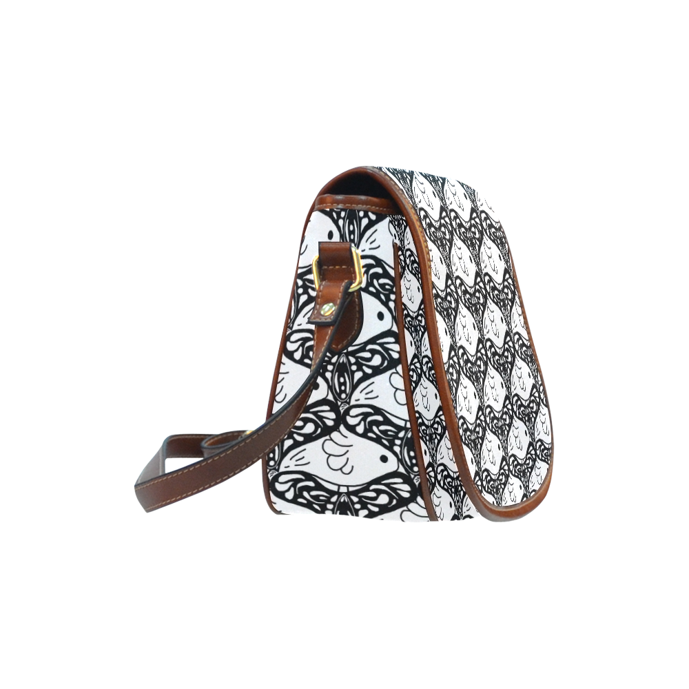 Bird Butterfly Tessellation Saddle Bag/Small (Model 1649) Full Customization
