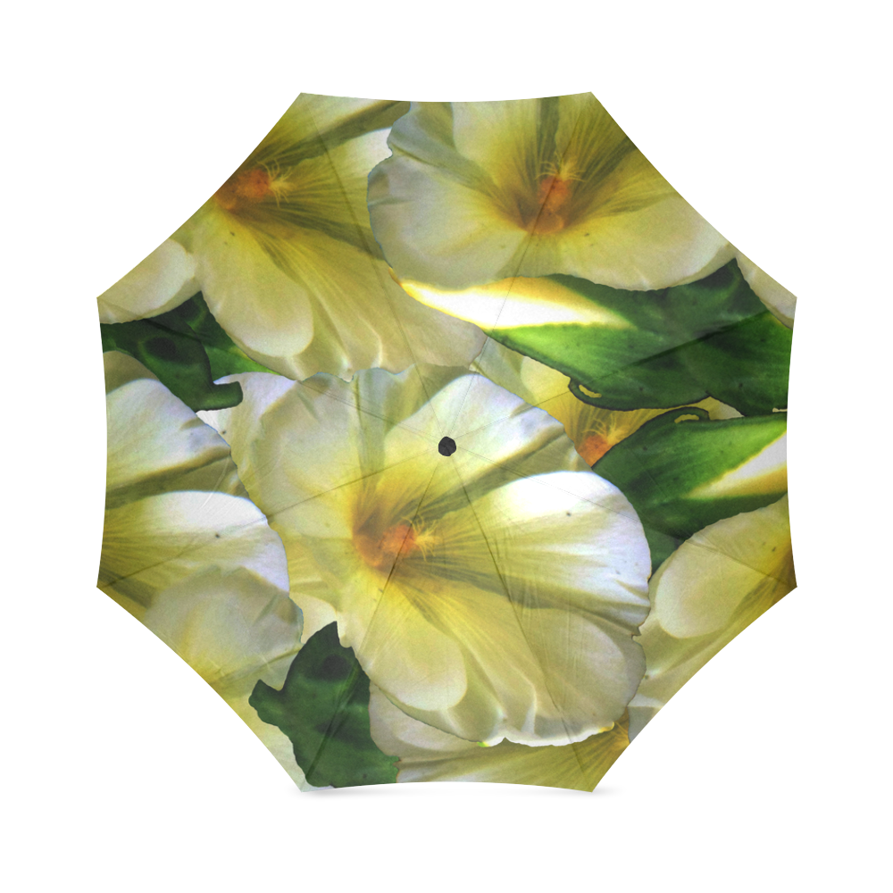 Elegant in Cream Flowers Foldable Umbrella (Model U01)