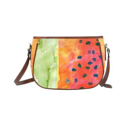 Abstract Watermelon Saddle Bag/Large (Model 1649)