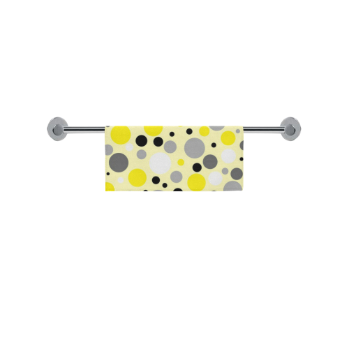 black gray and yellow polka dot Square Towel 13“x13”