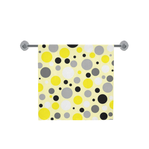 black gray and yellow polka dot Bath Towel 30"x56"