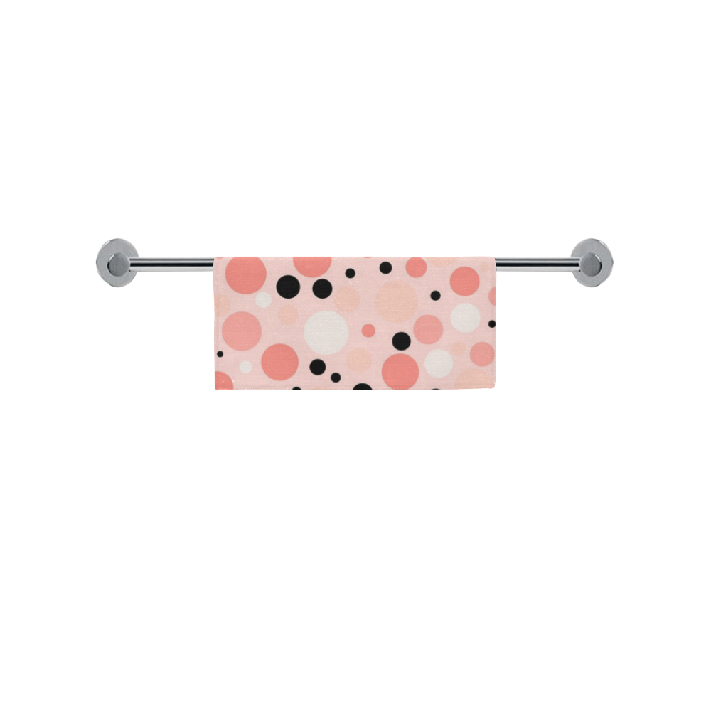 vintage pink and black polka dot Square Towel 13“x13”