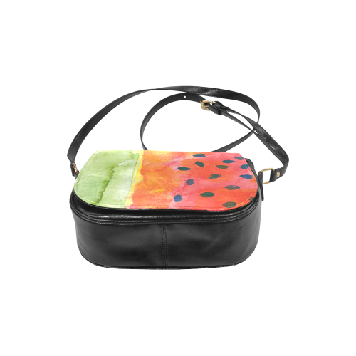 Abstract Watermelon Classic Saddle Bag/Small (Model 1648)