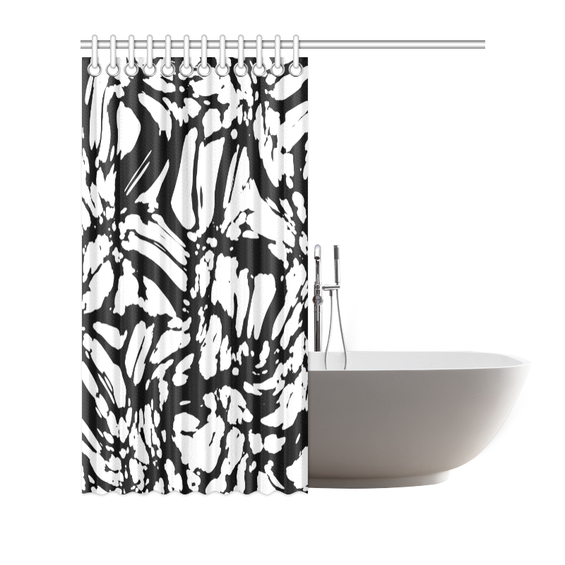black and white abstract Shower Curtain 66"x72"