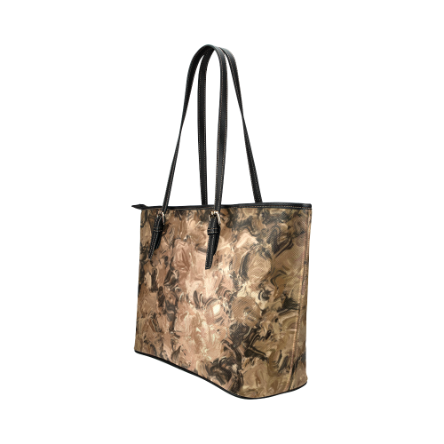 Golden Chaos Leather Tote Bag/Small (Model 1651)