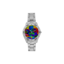 Psychedelic Rose Men's Stainless Steel Analog Watch(Model 108)