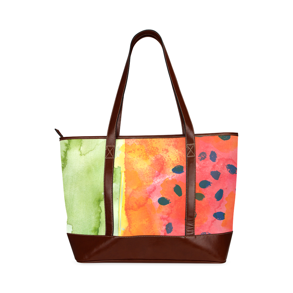 Abstract Watermelon Tote Handbag (Model 1642)